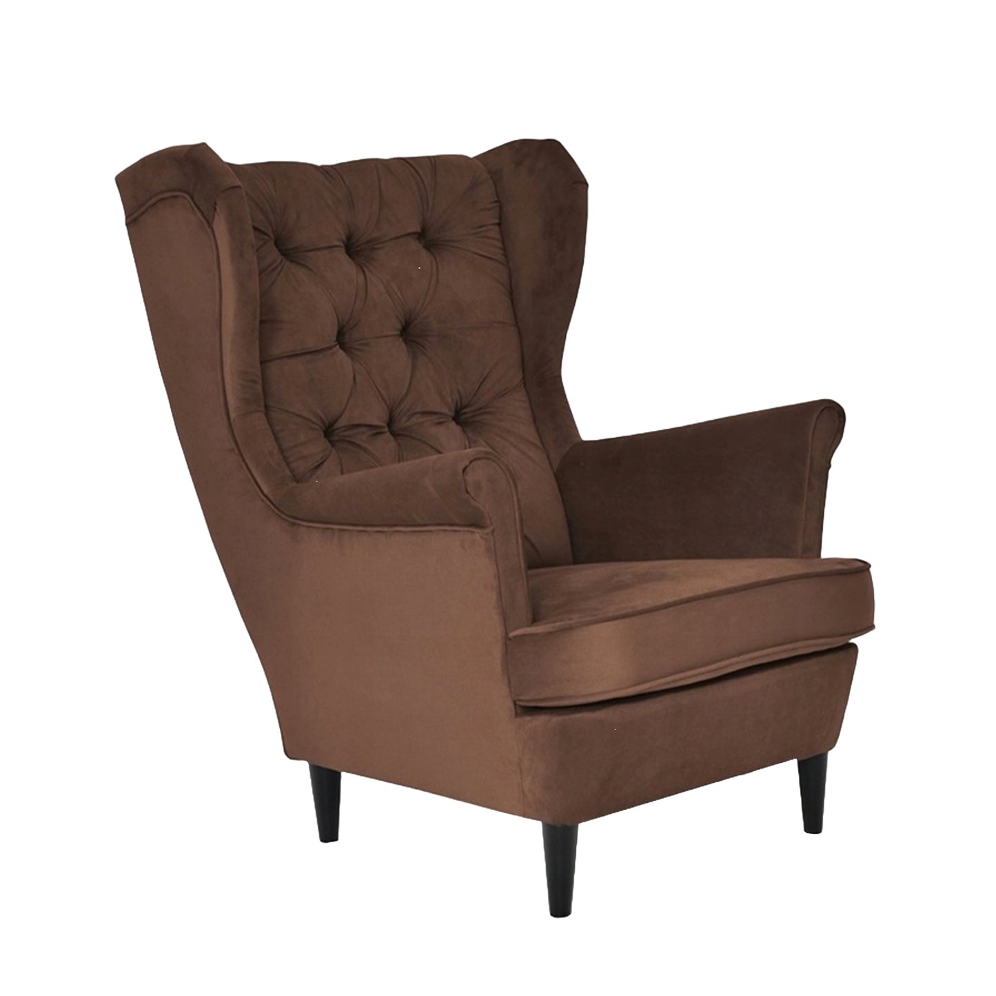 Fotel uszak Gaja skandynawski Family Meble brązowy czekoladowy beżowy