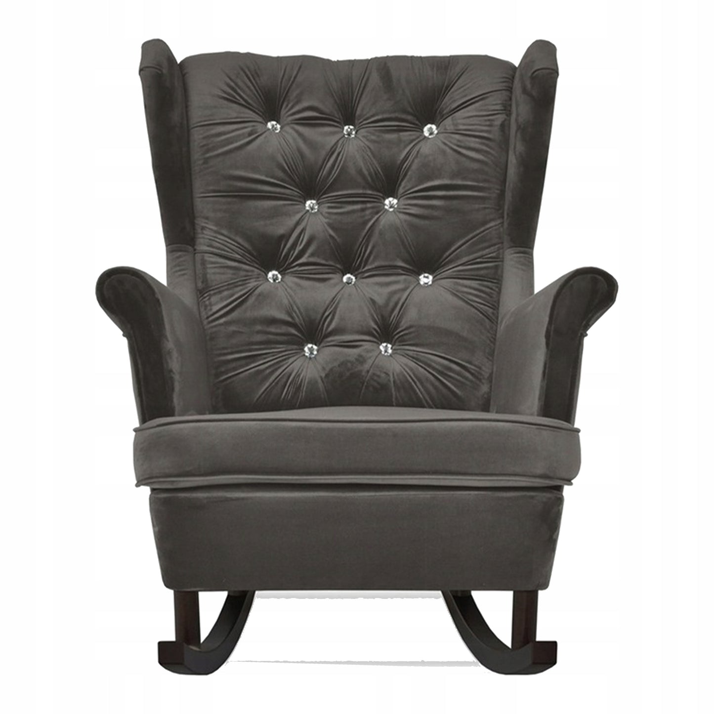 Fotel uszak Gaja bujany skandynawski Family Mebl brunatny szaro czarny