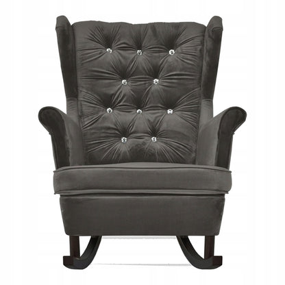 Fotel uszak Gaja bujany skandynawski Family Mebl brunatny szaro czarny