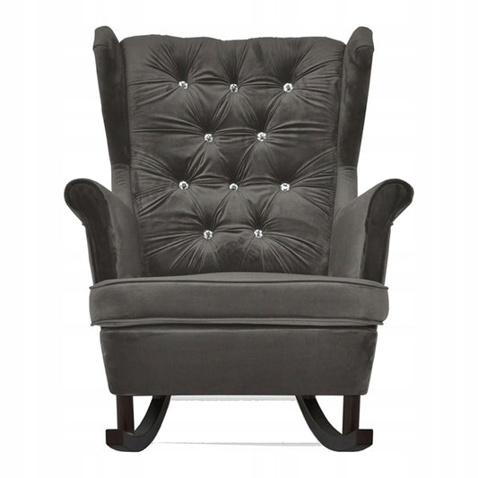 Fotel uszak Gaja bujany skandynawski Family Mebl brunatny szaro czarny