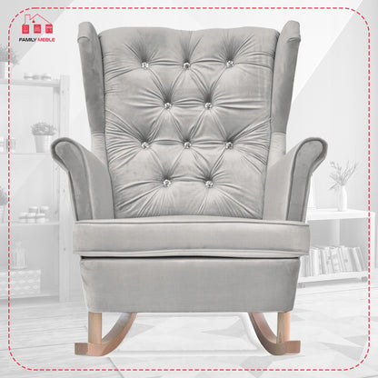 Fotel uszak Gaja bujany skandynawski Family Mebl popielaty jasno szary