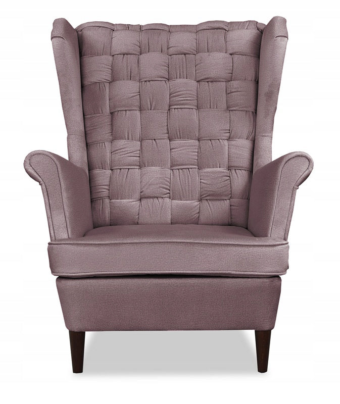 Fotel uszak Carol skandynawski Family Meble LILIOWY brudny róż różowy