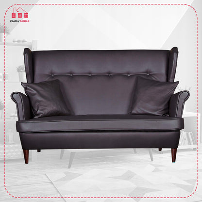 Sofa kanapa uszak eko skóra skandynawska nie rozkładana Family Meble brąz