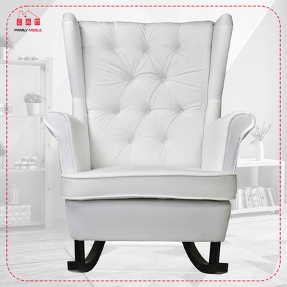 Fotel uszak Gaja bujany skandynawski Family Meble perłowy siwy jasny