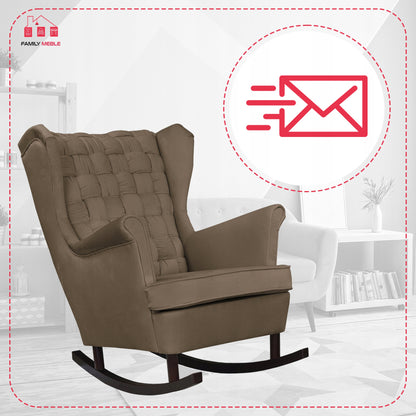 Fotel uszak Carol bujany skandynawski Family Meble beżowy, brązowy