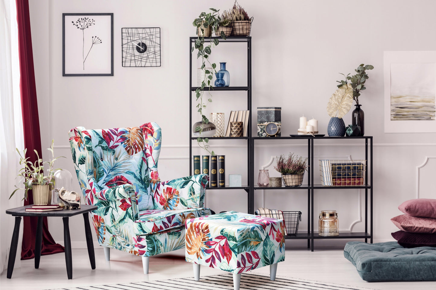 Fotel uszak Carol skandynawski Family Meble czarna głębia,czerń nowość