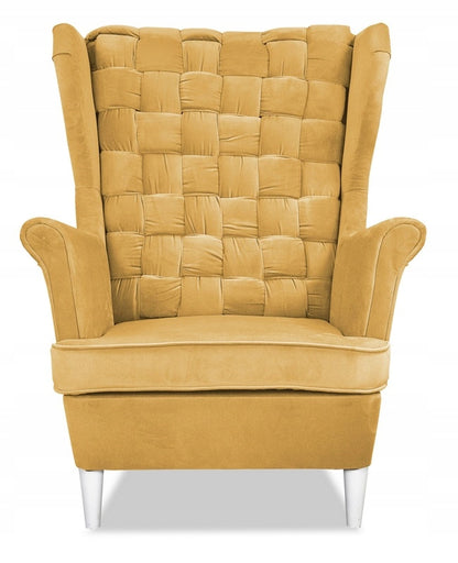 Fotel uszak Carol skandynawski Family Meble zgaszony żółty cytrynowy
