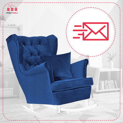 Fotel uszak Gaja bujany skandynawski Family Meble niebieski chabrowy