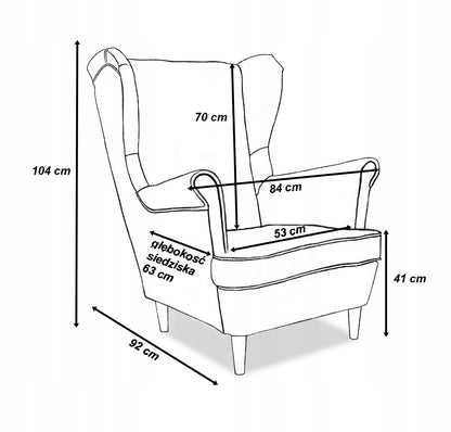 Zestaw wypoczynkowy mebli uszak ARI sofa fotele skandynawskie Family Meble