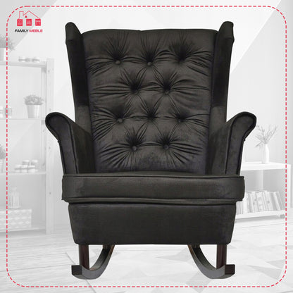 Fotel uszak bujany skandynawski Gaja Family Meble czarna oliwka 10 pik