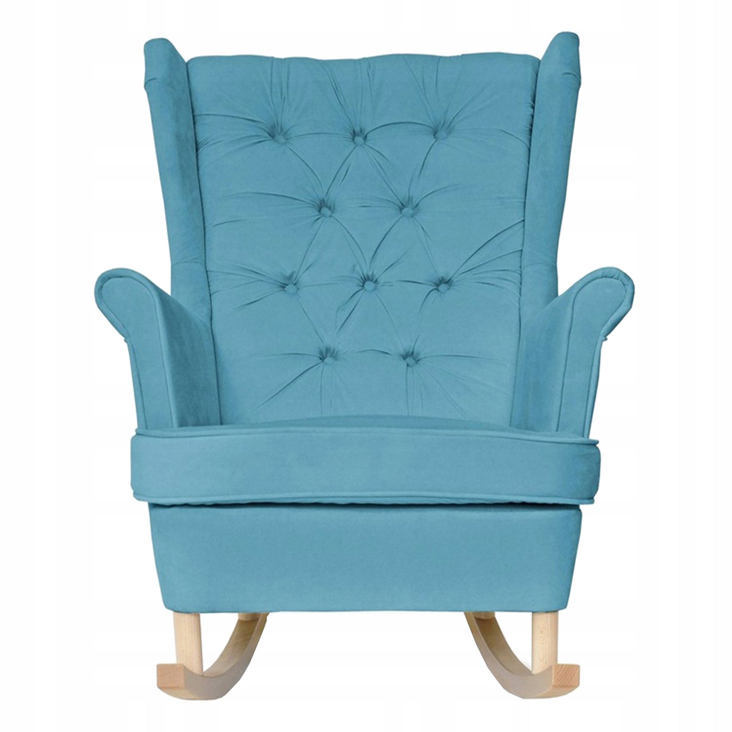 Fotel uszak Gaja bujany skandynawski Family Meble niebieski na płozach błękit