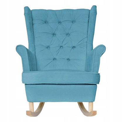 Fotel uszak Gaja bujany skandynawski Family Meble niebieski na płozach błękit