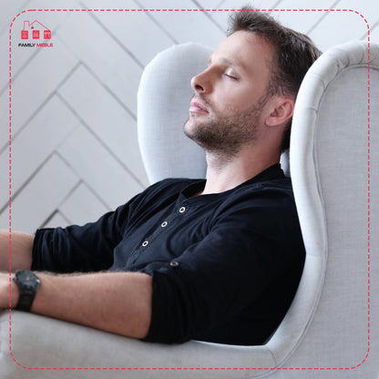 Fotel uszak ARI PRINT skandynawski Family Meble welur kwiaty goździki