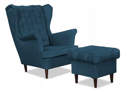 Fotel uszak Carol skandynawski Family Meble WATERPROOF granatowy