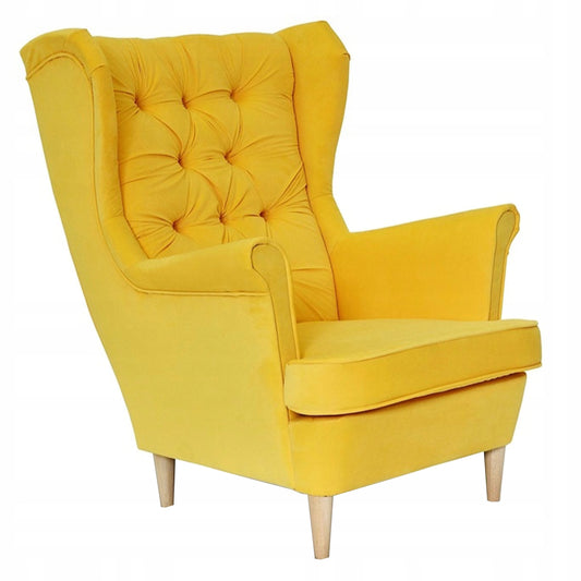 Fotel uszak Gaja skandynawski Family Meble żółty cytrynowy melonowy