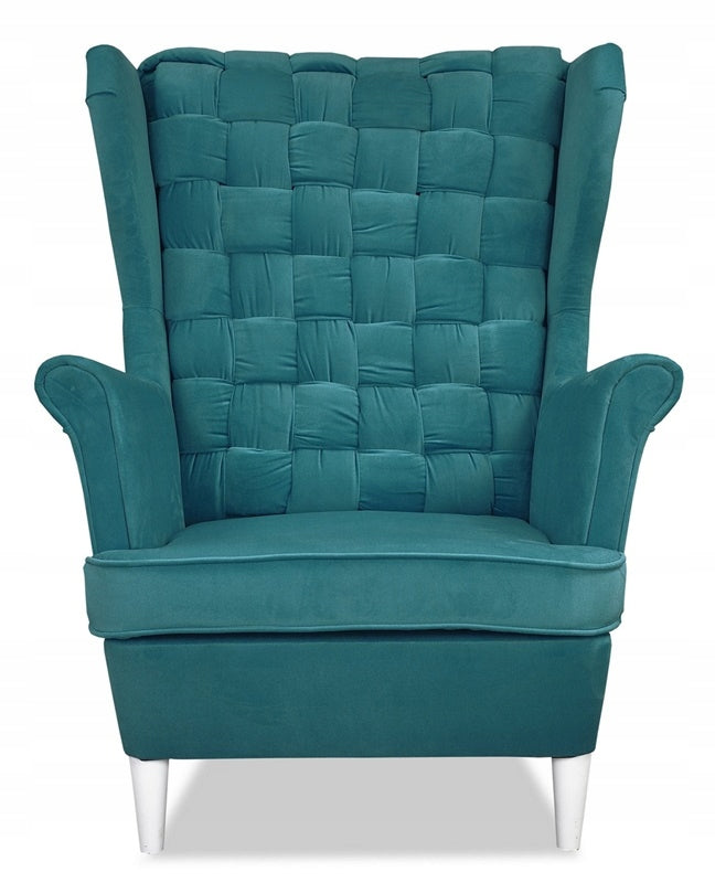 Fotel uszak Carol skandynawski Family Meble TURKUS morski niebieski