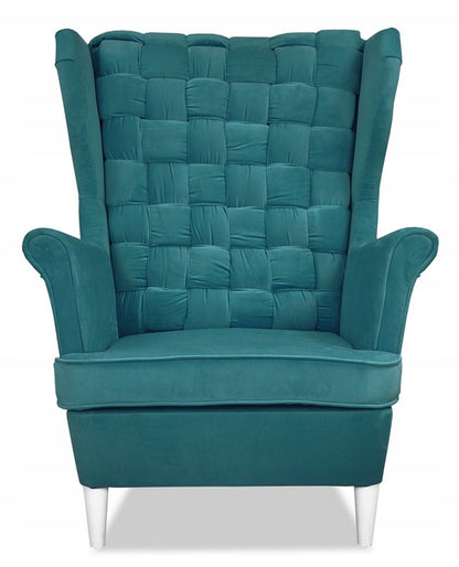 Fotel uszak Carol skandynawski Family Meble TURKUS morski niebieski