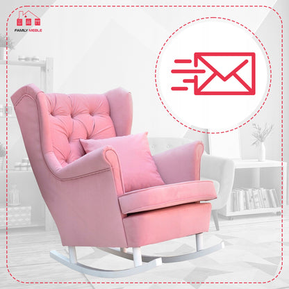 Fotel uszak bujany skandynawski Gaja Family Meble wrzosowy róż salonu