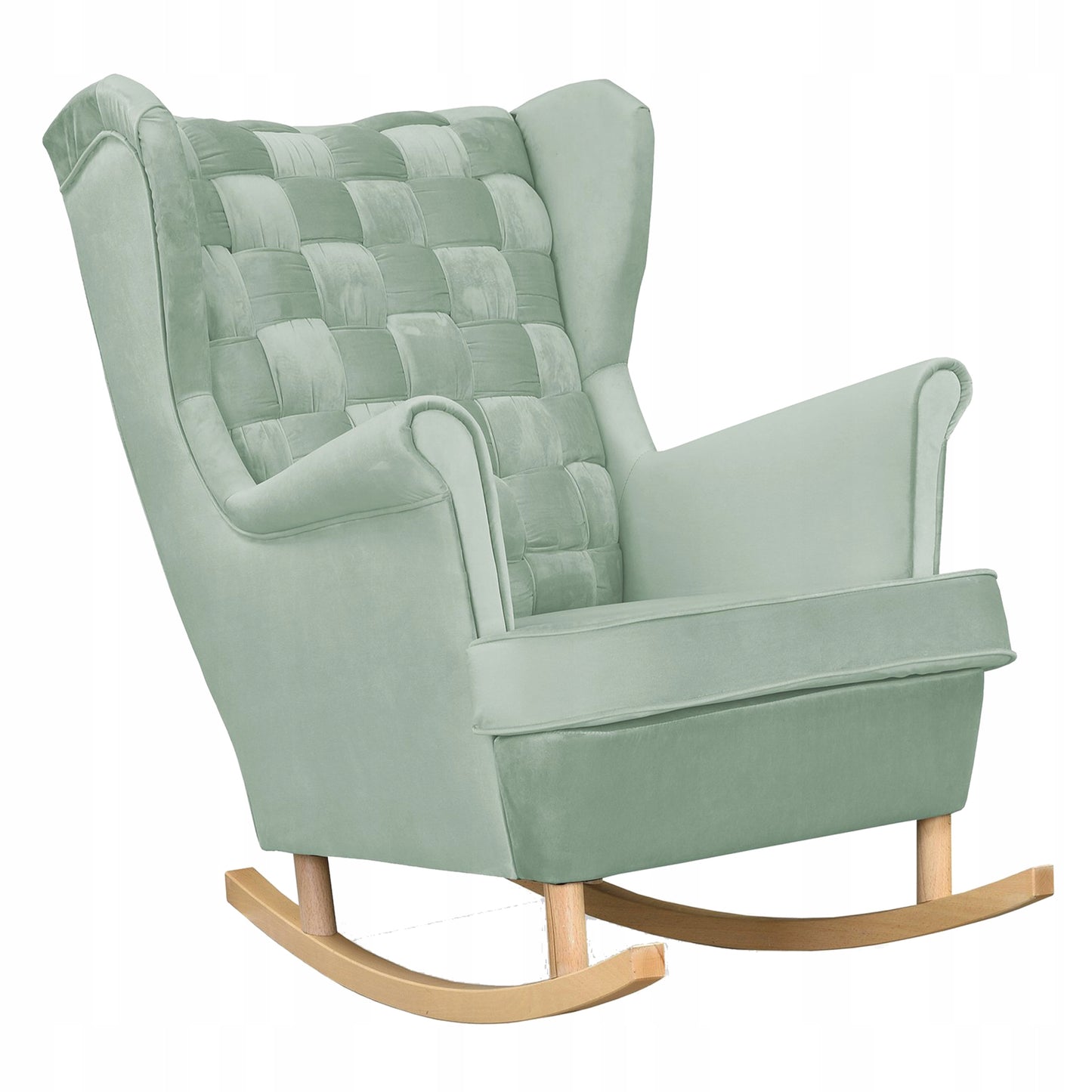 Fotel uszak Carol bujany skandynawski Family Meble miętowy jasny