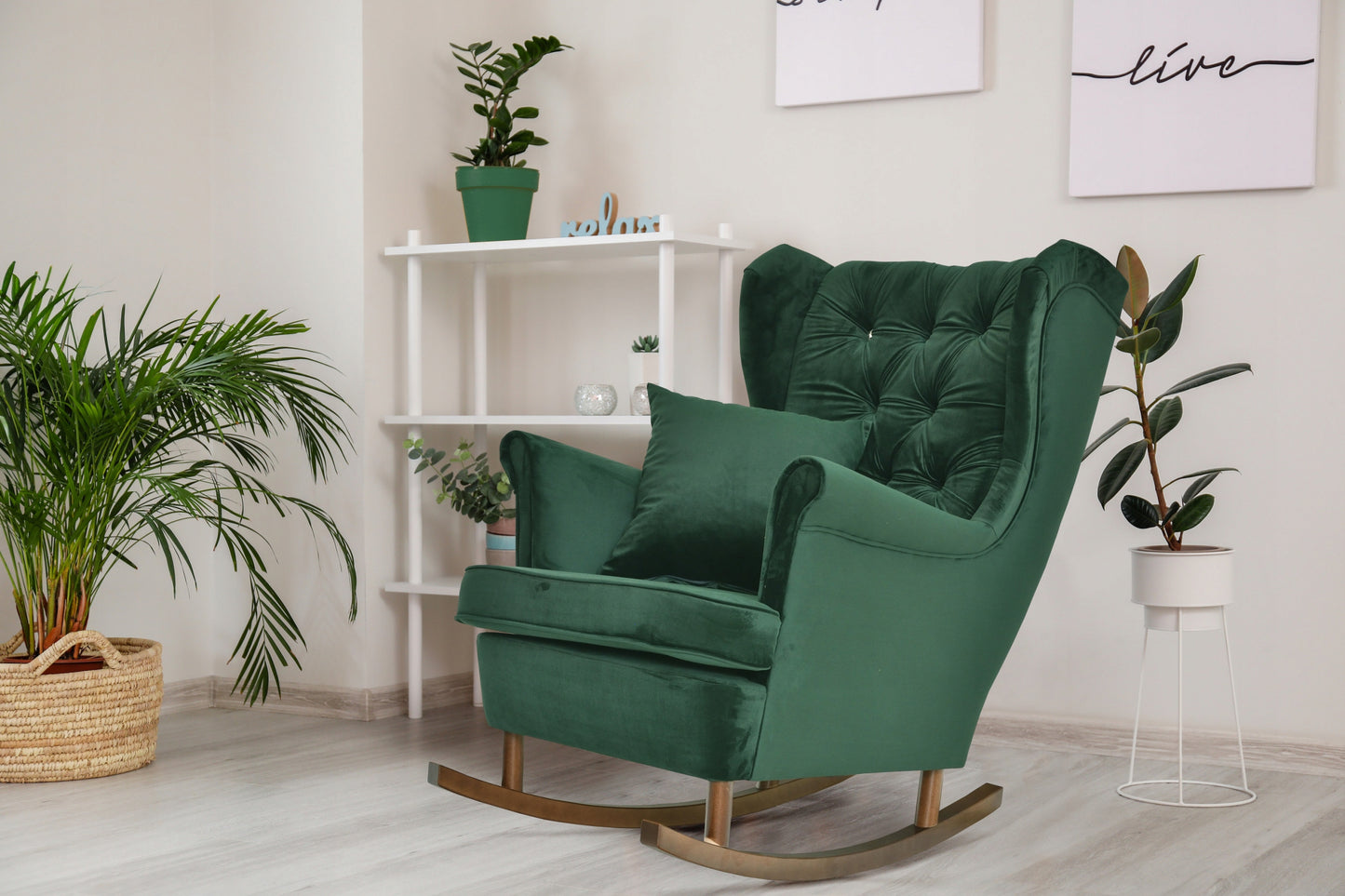 Fotel uszak Carol skandynawski Family Meble WYGODNY wiśniowy czerwony